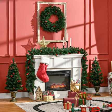 immagine-8-easycomfort-easycomfort-decorazioni-natalizie-set-4-pezzi-con-2-alberelli-di-natale-40x90-cm-ghirlanda-natalizia-e-corona-di-natale