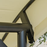 easycomfort easycomfort dondolo letto da giardino 3 posti con tettuccio regolabile metallo e poliestere beige