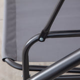 easycomfort easycomfort dondolo letto da giardino 3 posti con tettuccio regolabile metallo e poliestere grigio