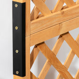 easycomfort easycomfort fioriera da esterno a mezza botte in legno di abete marrone con grigliato per rampicanti 45x35x112 cm