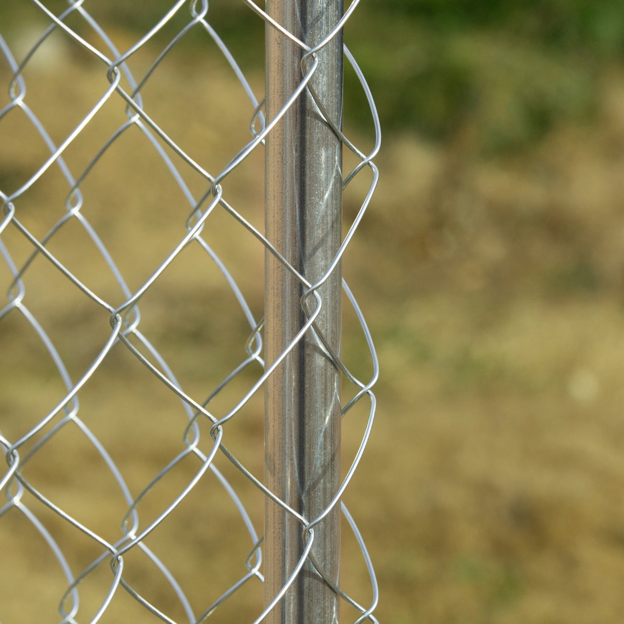 easycomfort easycomfort kennel per cani da esterno a maglie con porta con blocco in acciaio 400x400x182cm argento