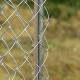 easycomfort easycomfort kennel per cani da esterno a maglie con porta con blocco in acciaio 400x400x182cm argento