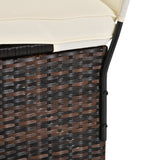 easycomfort easycomfort lettino sdraio da giardino doppia con tettuccio e schienale reclinabile in rattan pe marrone ecrema