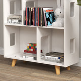 easycomfort easycomfort libreria per bambini 3 6 anni a 3 livelli per libri e giochi in mdf e legno di pino 65x25x108 5 cm bianco