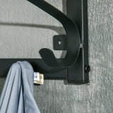 easycomfort easycomfort mensola portaoggetti salvaspazio a parete con 7 ganci e asta in acciaio e truciolato 66x30x27 cm