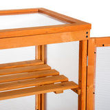 easycomfort easycomfort mini serra da giardino a 3 ripiani in legno e policarbonato 58x44x78cm arancione