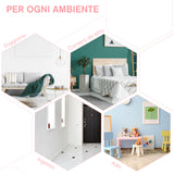 easycomfort easycomfort mobile cassettiera con gambe in legno di pino 3 cassetti bianco e rosa 90 x 42 x 80cm