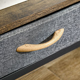 easycomfort easycomfort mobile libreria con 4 scaffali e 2 cassetti in truciolato acciaio e tessuto effetto lino 64x27 5x121 cm