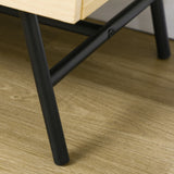 easycomfort easycomfort mobile porta tv fino 60 in legno e rattan stile boho con 2 armadietti 50x39x48 3cm naturale