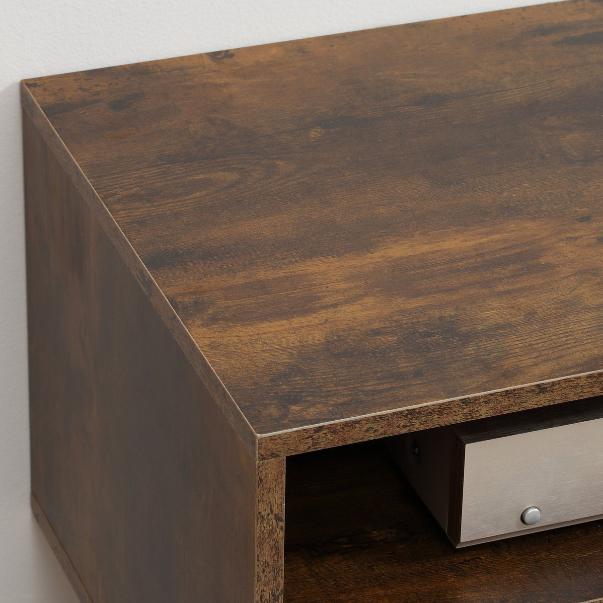 easycomfort easycomfort mobile porta tv fino a 55 con vano aperto e armadietto in legno 110x40x50cm marrone