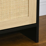 easycomfort easycomfort mobile porta tv fino a 60 con 2 armadietti e ripiani aperti stile boho 120x40x42 cm