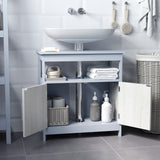 easycomfort easycomfort mobile sottolavabo bagno con armadietto e ripiano aperto 60x30x62cm grigio e legno naturale