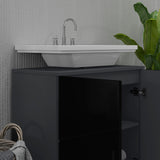 easycomfort easycomfort mobile sottolavabo bagno in legno con armadietto 2 ante 60x30x60cm nero