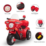 easycomfort easycomfort moto elettrica 6v per bambini 18 36 mesi con 3 grandi ruote luci e suoni realistici rosso 80x35x52cm