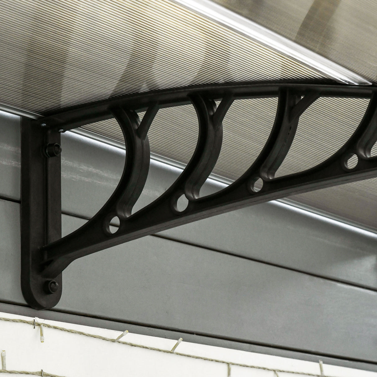 easycomfort easycomfort pensilina da esterno per finestre e porte in policarbonato e alluminio 200x100x26cm marrone