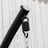 easycomfort easycomfort poltrona sospesa con cuscino e struttura in metallo per giardino e soggiorno 101x101x188cm nero