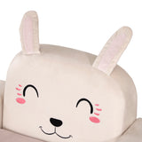 easycomfort easycomfort poltroncina per bambini con design a coniglio e gambe in legno 53x47x54 5cm crema