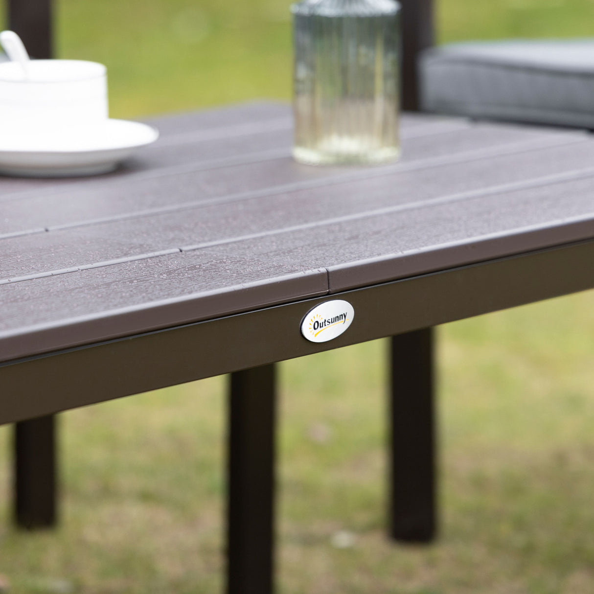 easycomfort easycomfort salotto da giardino set 4 pz con divano da esterno poltrone e tavolino acciaio e legno marrone