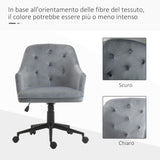 easycomfort easycomfort sedia da ufficio girevole ergonomica con ruote e altezza regolabile rivestimento in velluto 63x64x88 96cm grigio