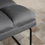 easycomfort easycomfort sedia imbottita con poggiapiedi abbinato per soggiorno studio e camera da letto 60x80 5x89 cm grigio