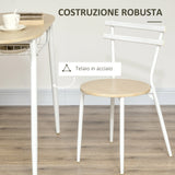 easycomfort easycomfort sedie e tavolo da pranzo set 3 pezzi con 2 sedie e tavolo ovale con ripiano in mdf e acciaio