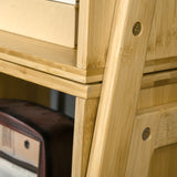 easycomfort easycomfort set 2 comodini design aperto e impilabile struttura in bambu 43x32 5x42cm