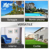 easycomfort easycomfort set 2 lettini prendisole con tavolino in pe rattan grigio