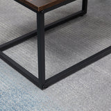 easycomfort easycomfort set 2 tavolini da caffe impilabili in stile industriale in legno e acciaio marrone e nero