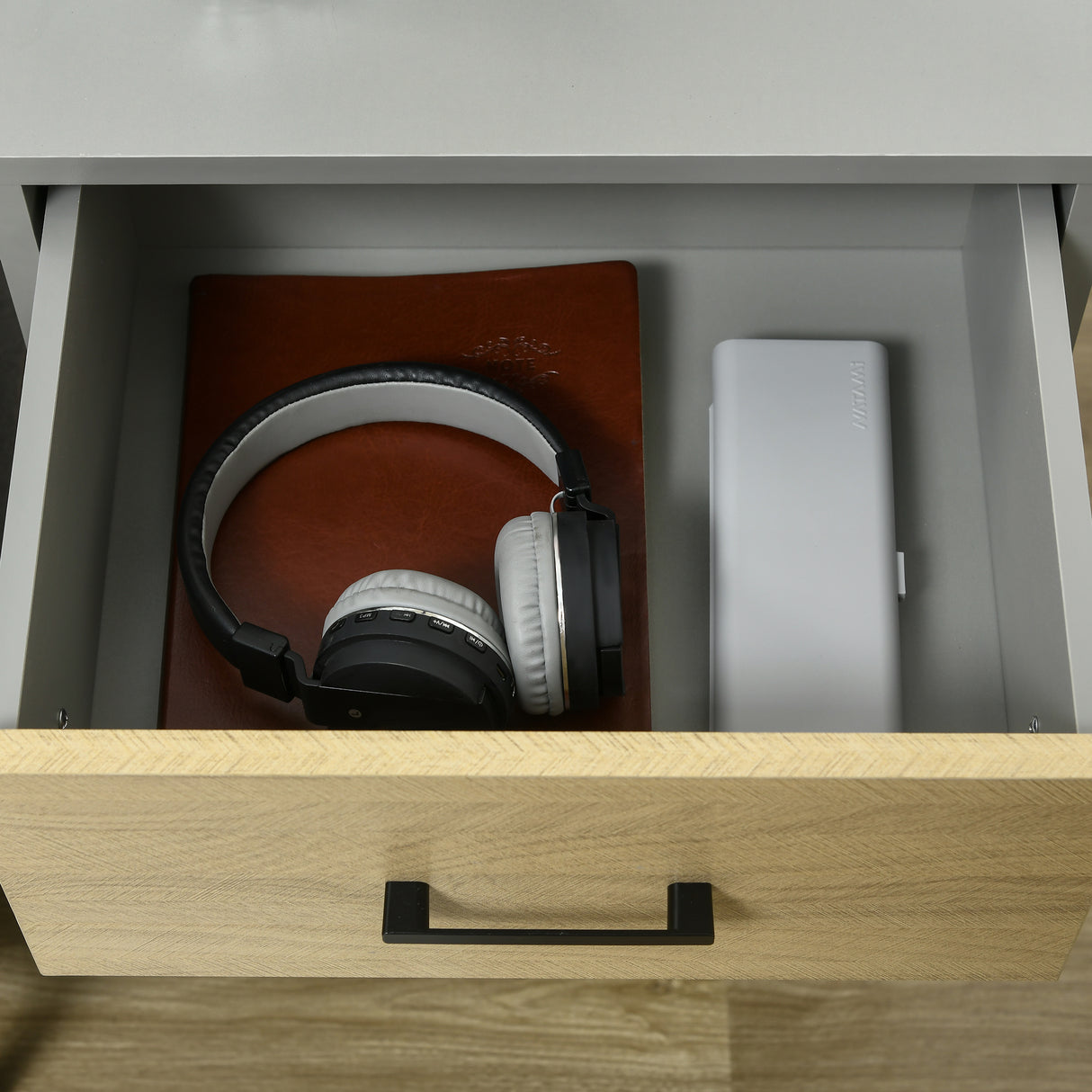 easycomfort easycomfort set da 2 comodini moderni con ripiano aperto e cassetto in truciolato e metallo 40x40px60cm