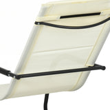 easycomfort easycomfort set da 2 sdraio a dondolo con poggiatesta e braccioli 67x144x87 cm grigio e beige