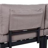 easycomfort easycomfort set da giardino 3 pezzi 2 divani a 2 posti e 1 tavolino da caffe in alluminio grigio