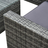 easycomfort easycomfort set da giardino 4 pezzi in rattan pe e acciaio con divano 2 poltrone e tavolino da caffe grigio