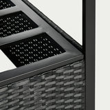 easycomfort easycomfort set da giardino con 2 divani in rattan pe e pergola con tenda regolabile 230x230x210cm beige