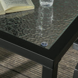 easycomfort easycomfort set da giardino con 2 sedie a sdraio reclinabili imbottite e tavolino in vetro grigio