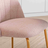 easycomfort easycomfort set di 2 sedie da pranzo in tessuto effetto lino con gambe in acciaio 55 5x59x81 cm rosa e oro