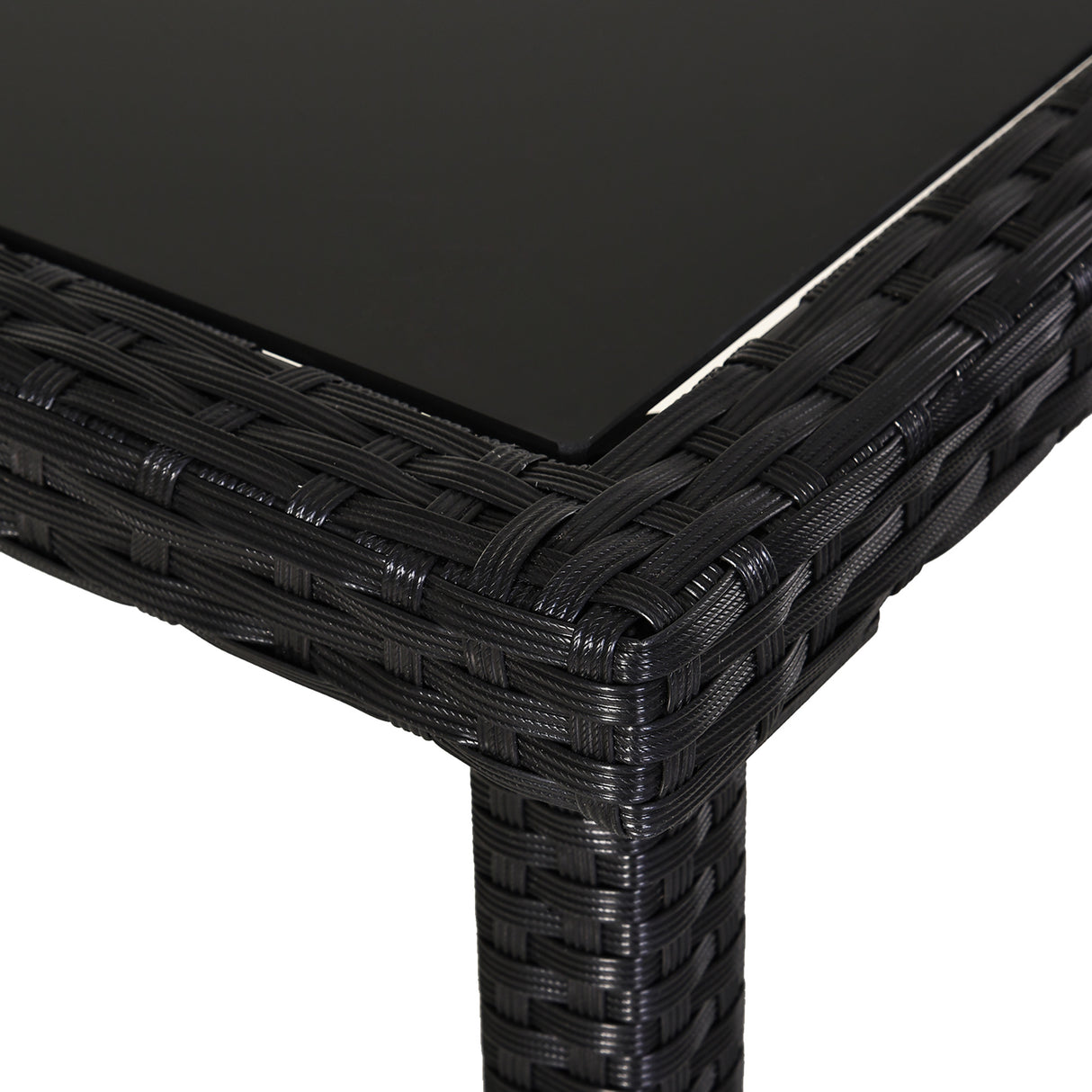 easycomfort easycomfort set mobili da giardino rattan 5 pezzi tavolo 2 sedie 2 poggiapiedi con cuscini combinabili a rettangolo nero