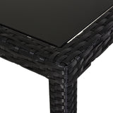 easycomfort easycomfort set mobili da giardino rattan 5 pezzi tavolo 2 sedie 2 poggiapiedi con cuscini combinabili a rettangolo nero