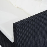 easycomfort easycomfort set mobili in pe rattan da esterno giardino 6 pezzi divano con cuscini e tavolino nero