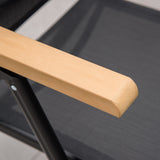 easycomfort easycomfort set tavolo e sedie da giardino pieghevoli e regolabili per 4 persone in alluminio e texteline nero