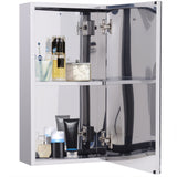 easycomfort easycomfort specchiera bagno in acciaio con anta e vano contenitore a 2 ripiani 55x14x30cm