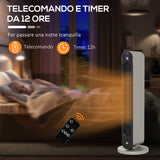 easycomfort easycomfort stufa elettrica oscillante a 3 modalita temperatura regolabile e telecomando 25x73 5 cm argento