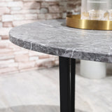 easycomfort easycomfort tavolini da salotto set 2 pezzi con piano effetto marmo in metallo nero