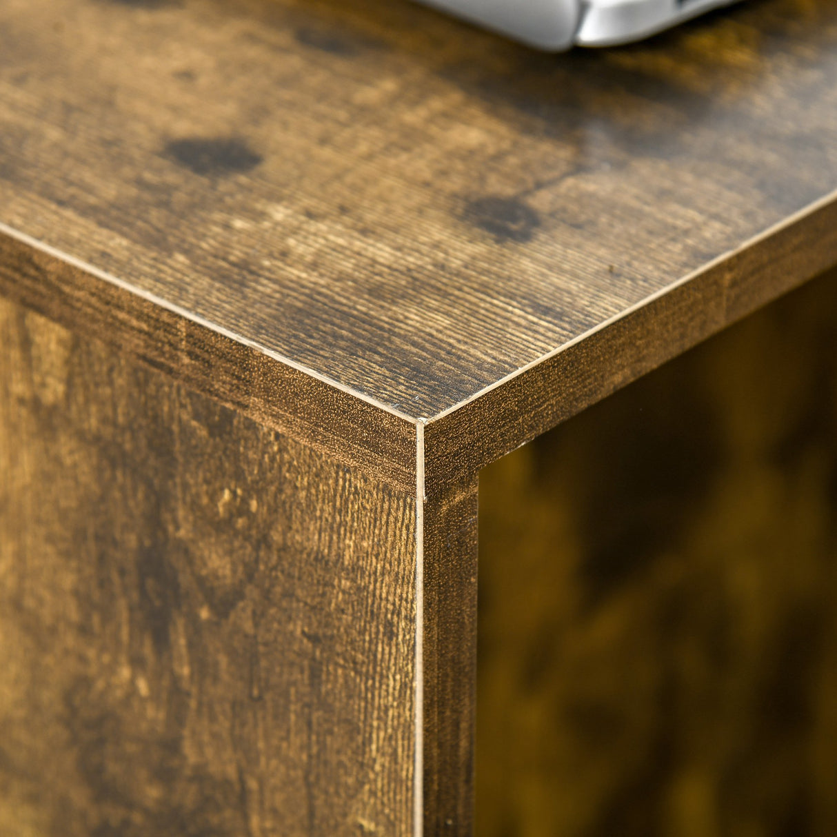 easycomfort easycomfort tavolino con mensola e vano laterale in legno marrone