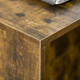 easycomfort easycomfort tavolino con mensola e vano laterale in legno marrone