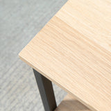 easycomfort easycomfort tavolino da caffe con mensola inferiore in acciaio e legno 45x35x48cm