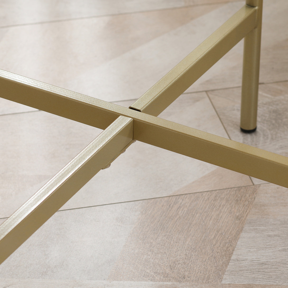 easycomfort easycomfort tavolino da caffe con piano dappoggio effetto marmo e struttura in metallo dorato 55x45cm bianco