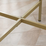 easycomfort easycomfort tavolino da caffe con piano dappoggio effetto marmo e struttura in metallo dorato 55x45cm bianco