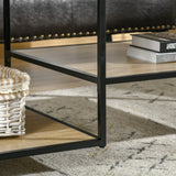 easycomfort easycomfort tavolino da caffe in stile industriale a 3 ripiani in mdf e acciaio 120x60x46cm