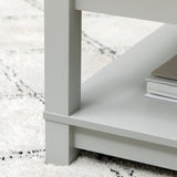 easycomfort easycomfort tavolino da caffe moderno in truciolato con ripiano aperto 80x80x42 5 cm grigio e color legno