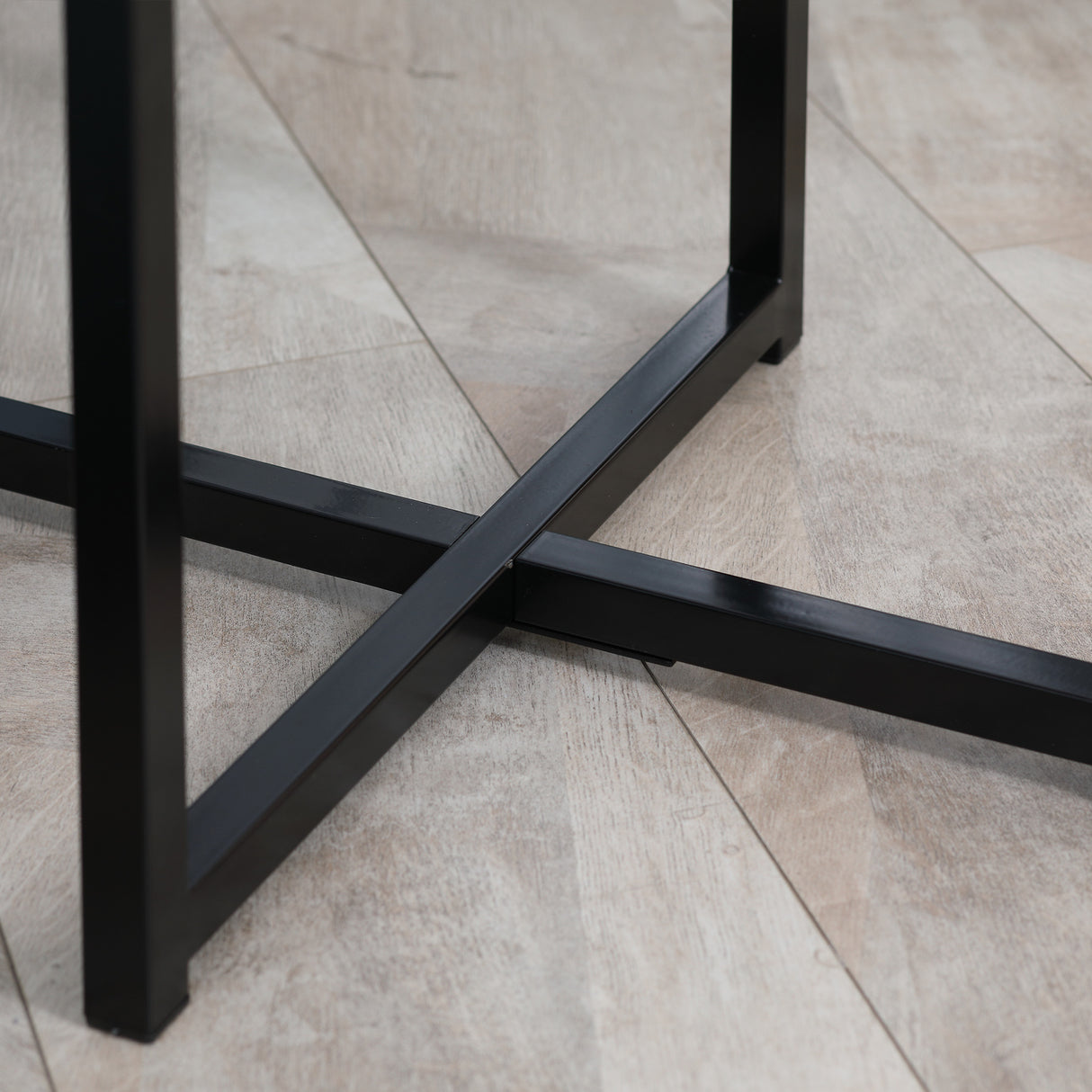 easycomfort easycomfort tavolino da caffe rotondo con base a x in mdf e metallo 48x48x56 5cm bianco